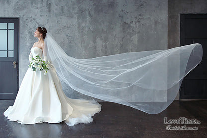 ロングベール(フロントミディアムタイプ)【結婚式 ベール】（VLM-01）