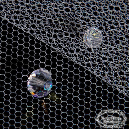 ロングベール【メロウビーズ】(フロントミディアムタイプ)【結婚式 ベール】（VLM-17）