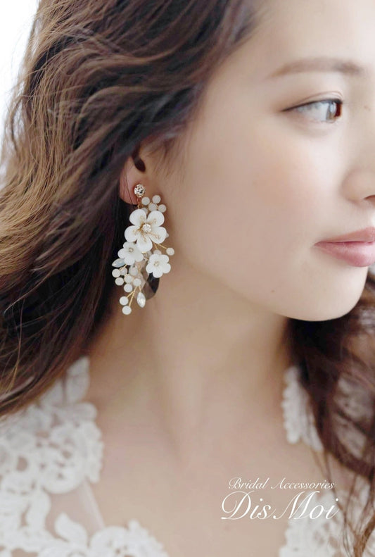 クリアストーン×小枝ピアス/イヤリング silver/gold~ブライダルピアス/イヤリング~ ≪VP-12/VE-12≫ 【結婚式 ピアス イヤリング】