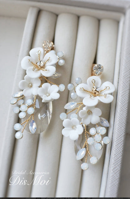 クリアストーン×小枝ピアス/イヤリング silver/gold~ブライダルピアス/イヤリング~ ≪VP-12/VE-12≫ 【結婚式 ピアス イヤリング】