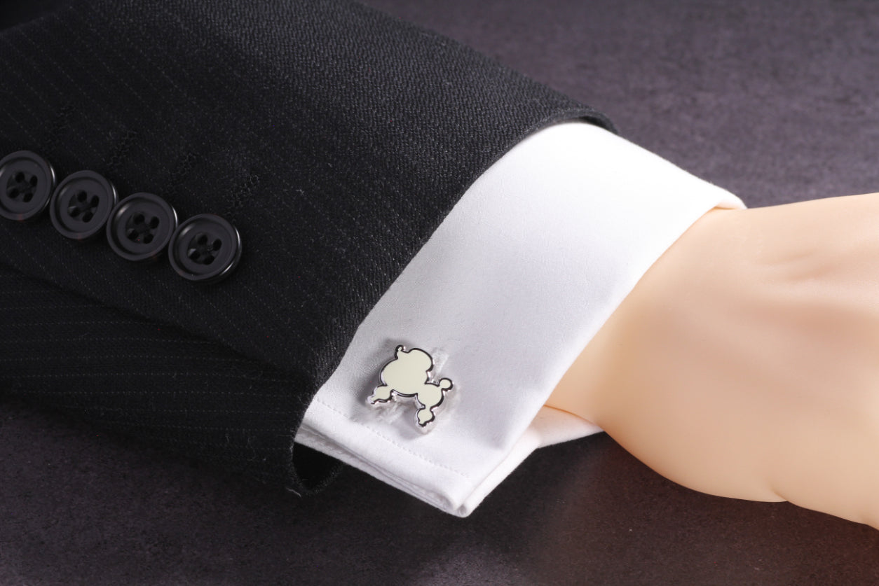 【プードル アイボリーエポ】日本製カフリンクス 【結婚式 カフス タイピン 小物】