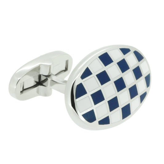 【ブルー&ホワイトエポ】日本製カフリンクス 【結婚式 カフス タイピン 小物】