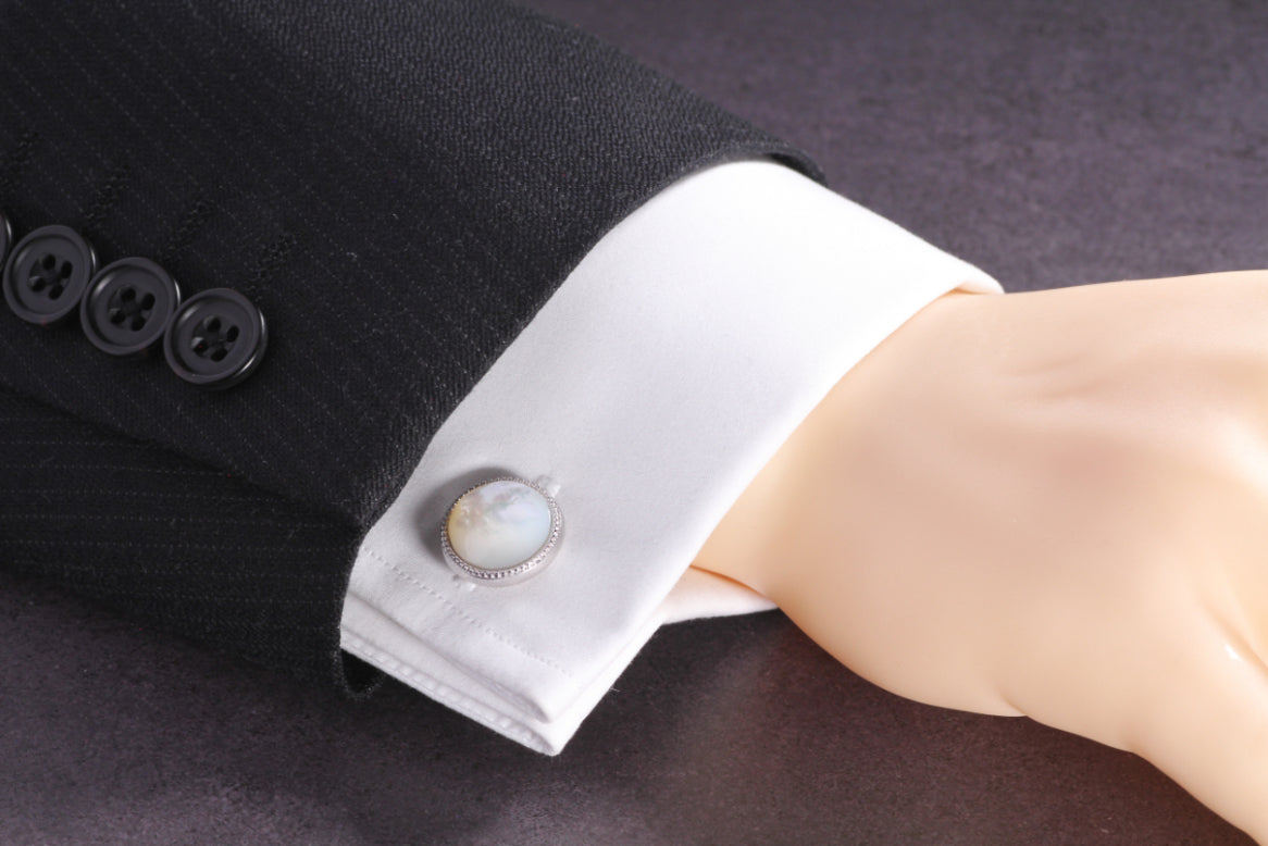 【白蝶貝】日本製カフリンクス 【結婚式 カフス タイピン 小物】