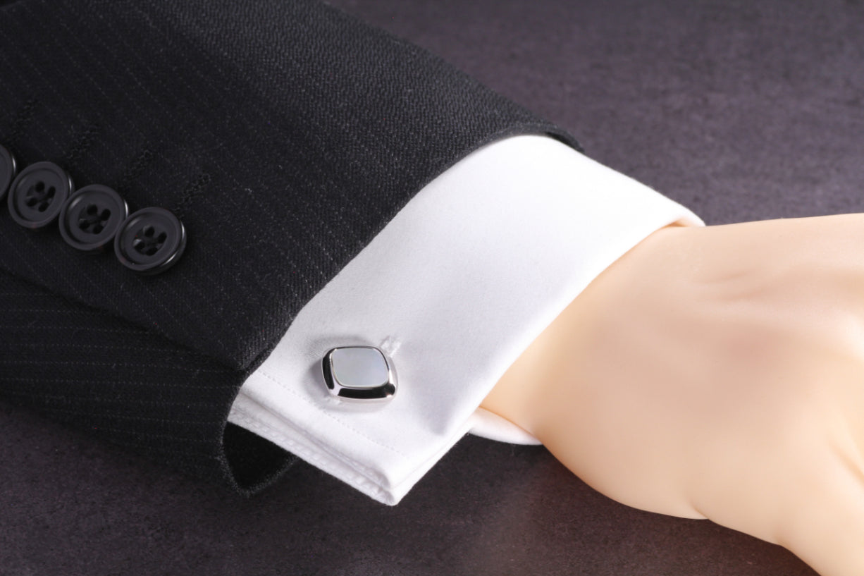 【白蝶貝】日本製カフリンクス 【結婚式 カフス タイピン 小物】