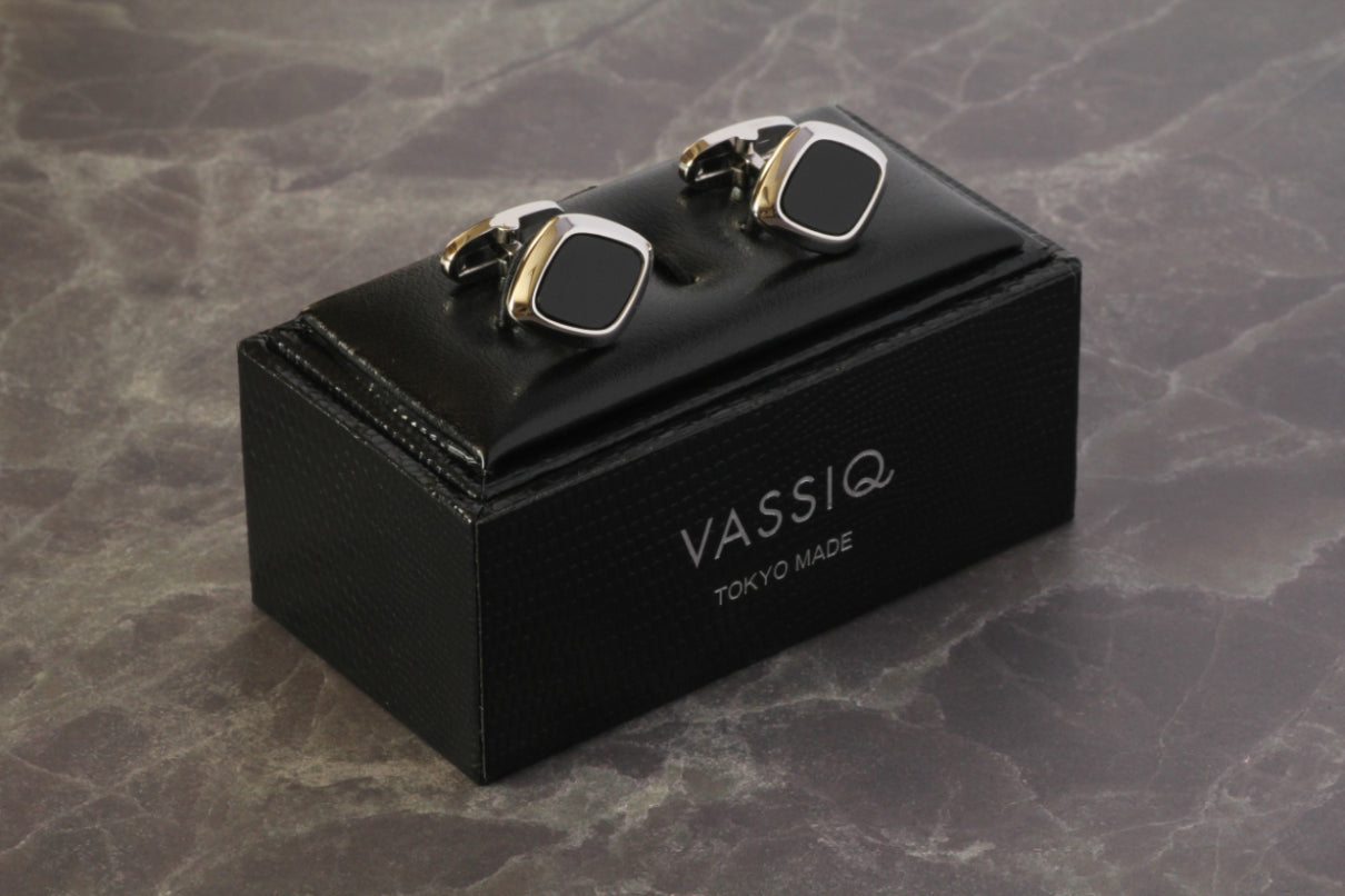 【オニキス】日本製カフリンクス 【結婚式 カフス タイピン 小物】