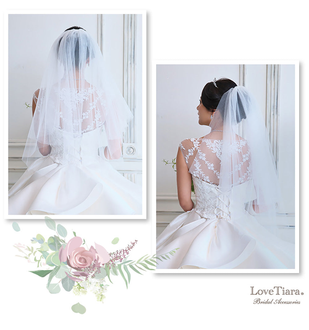 ショートベール【結婚式 ベール】（VS-01）