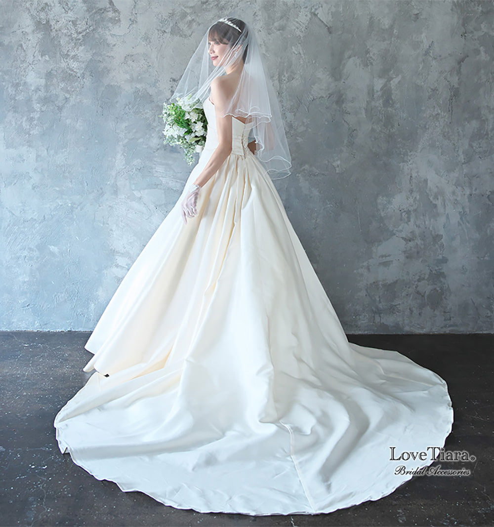 ショートベール【メロウ】【結婚式 ベール】（VS-02）