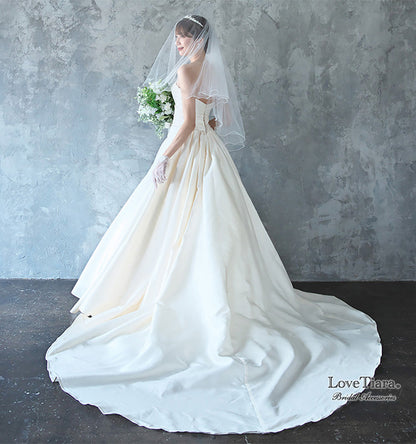 ショートベール【メロウ】【結婚式 ベール】（VS-02）