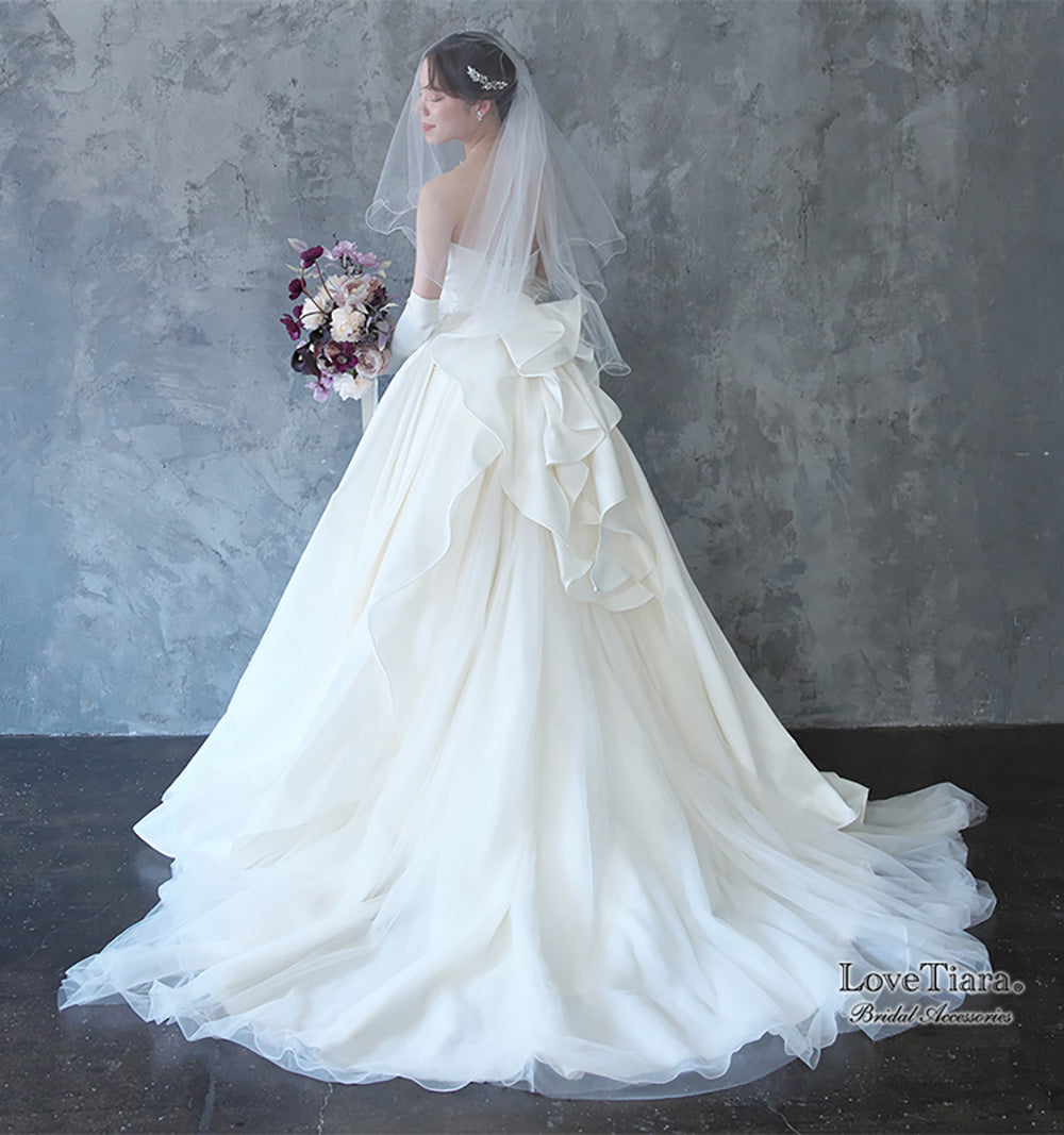 ショートベール【メロウ】【結婚式 ベール】（VS-02）