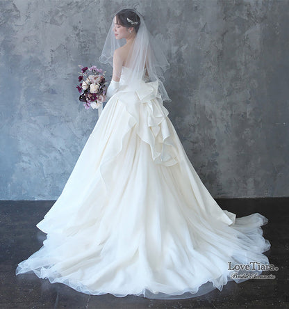 ショートベール【メロウ】【結婚式 ベール】（VS-02）