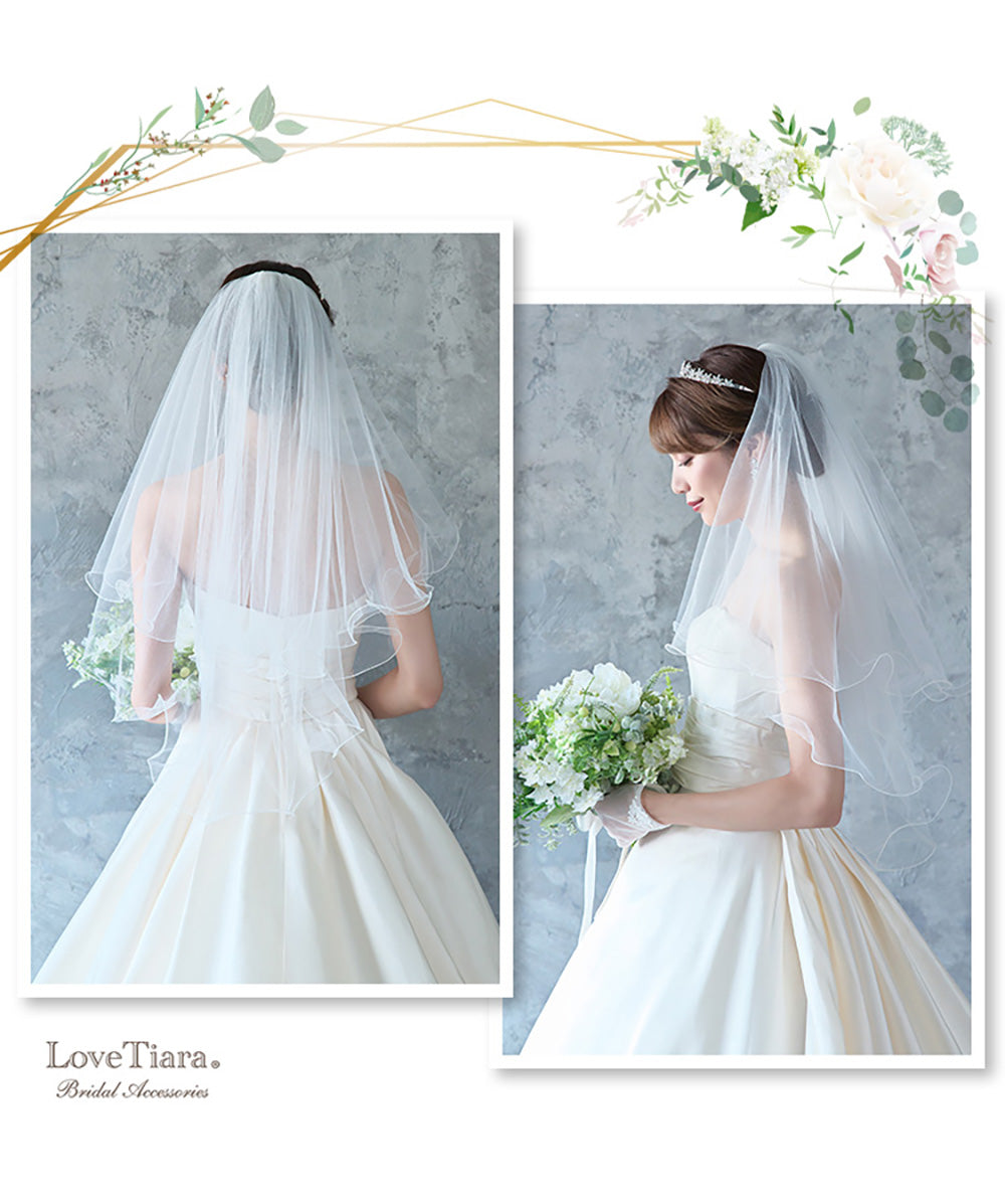 ショートベール【メロウ】【結婚式 ベール】（VS-02）