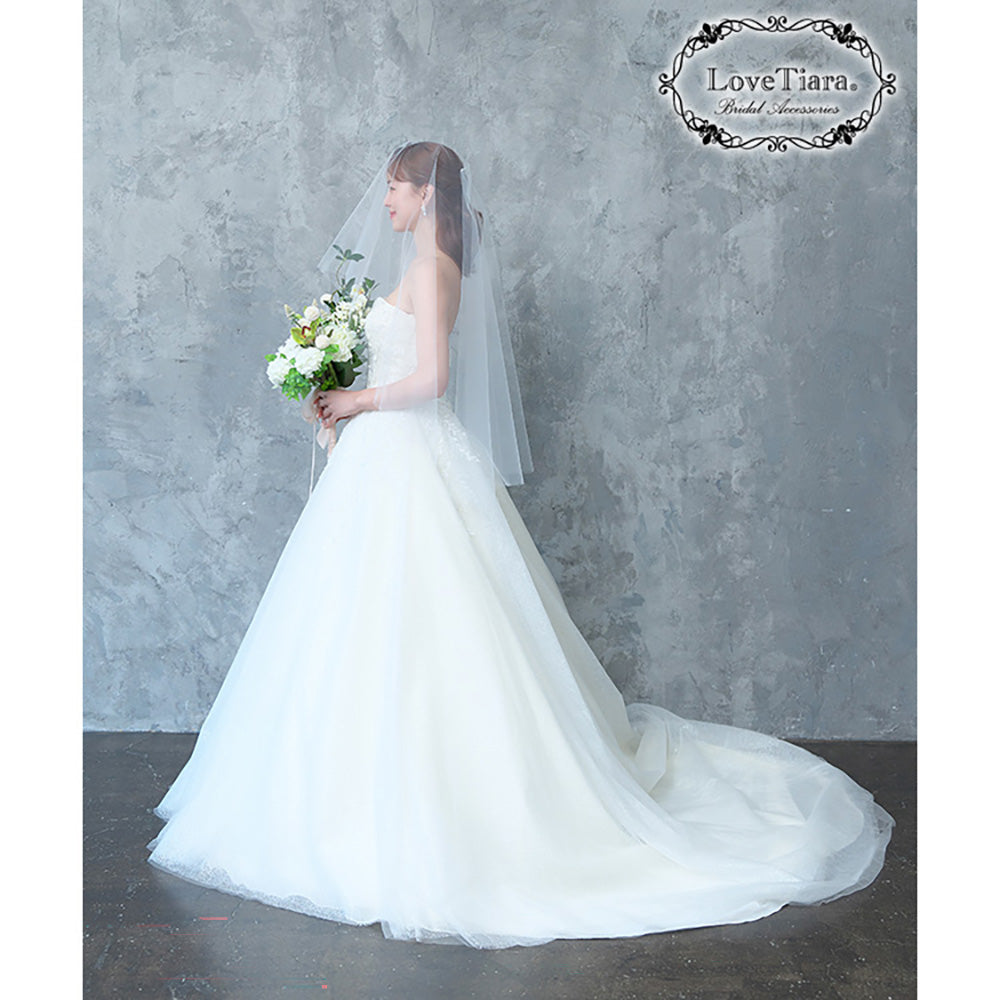 ショートベール(ギャザーなし)【結婚式 ベール】（VSF-01）