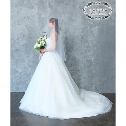 ショートベール(ギャザーなし)【結婚式 ベール】（VSF-01）