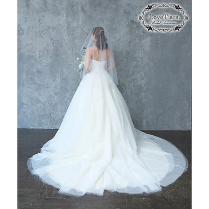 ショートベール(ギャザーなし)【結婚式 ベール】（VSF-01）