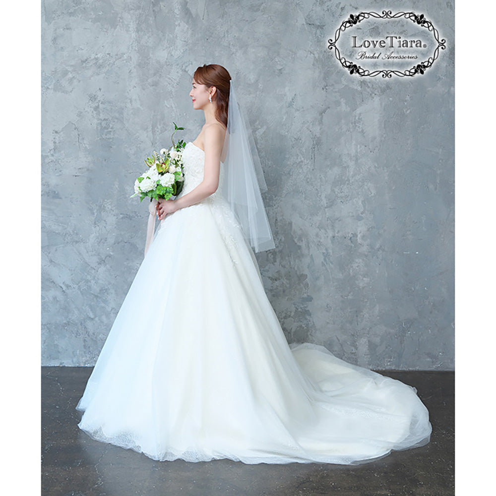 ショートベール(ギャザーなし)【結婚式 ベール】（VSF-01）