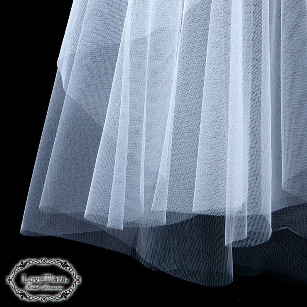 ショートベール(ギャザーなし)【結婚式 ベール】（VSF-01）