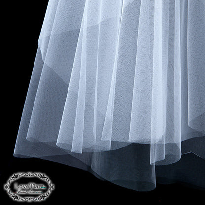 ショートベール(ギャザーなし)【結婚式 ベール】（VSF-01）