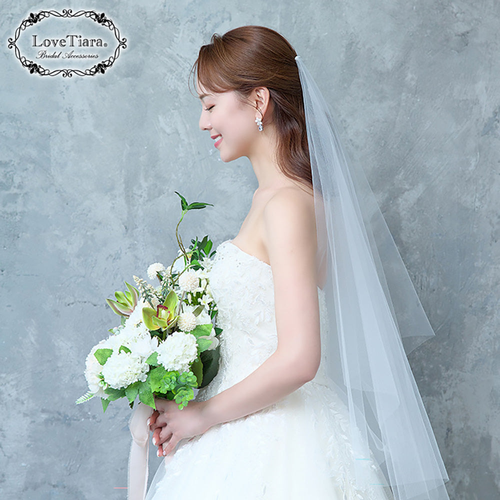 ショートベール(ギャザーなし)【結婚式 ベール】（VSF-01）