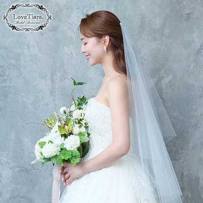 ショートベール(ギャザーなし)【結婚式 ベール】（VSF-01）