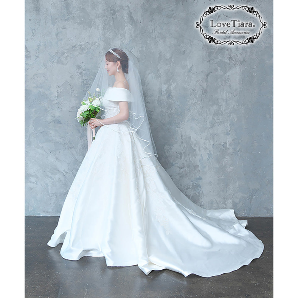 ミディアムベール【サテンパイピング】 【結婚式 ベール】（VSM-03