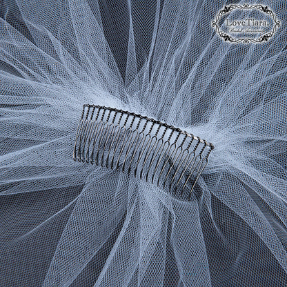 ミディアムベール【サテンパイピング】 【結婚式 ベール】（VSM-03）