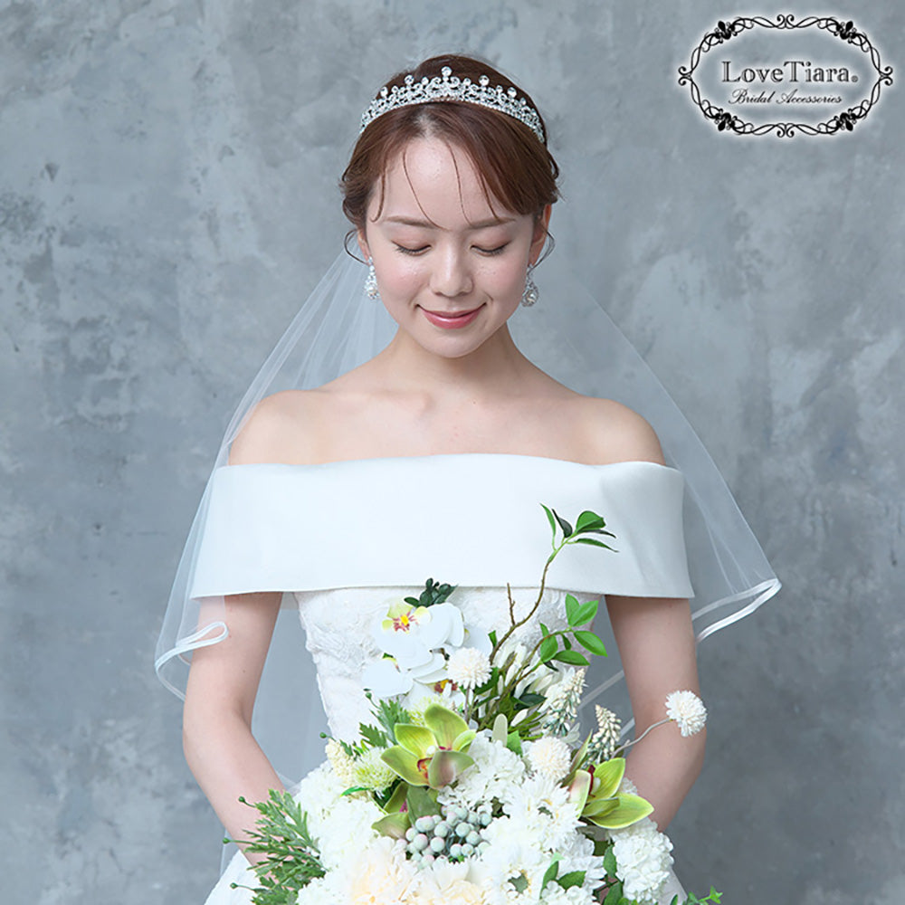 ミディアムベール【サテンパイピング】 【結婚式 ベール】（VSM-03）