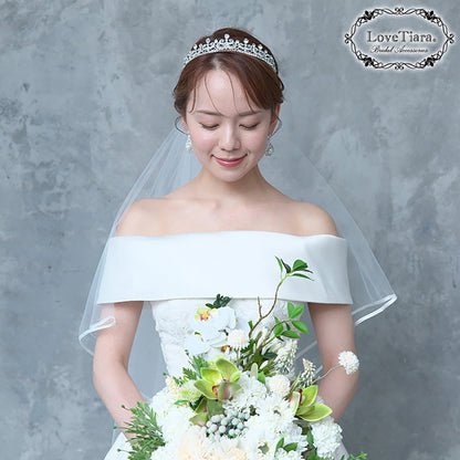 ミディアムベール【サテンパイピング】 【結婚式 ベール】（VSM-03）