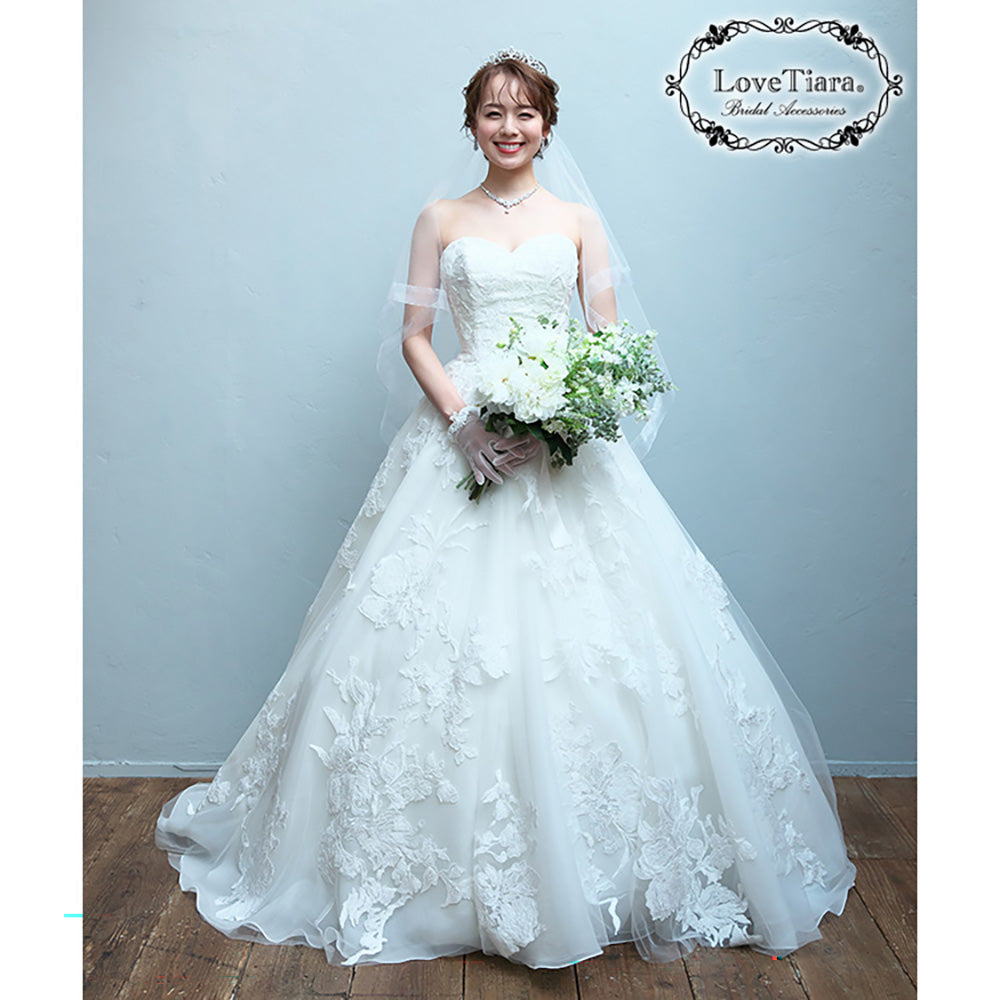 ミディアムベール【オーガンジーパイピング】【結婚式 ベール】（VSM-18）