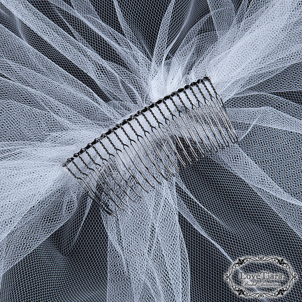 ミディアムベール【オーガンジーパイピング】【結婚式 ベール】（VSM-18）