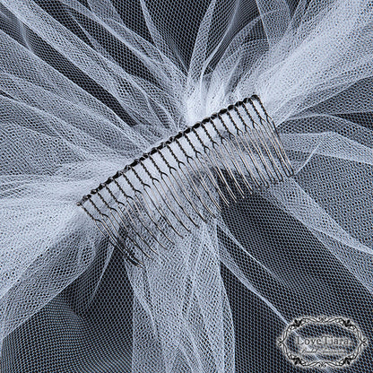 ミディアムベール【オーガンジーパイピング】【結婚式 ベール】（VSM-18）