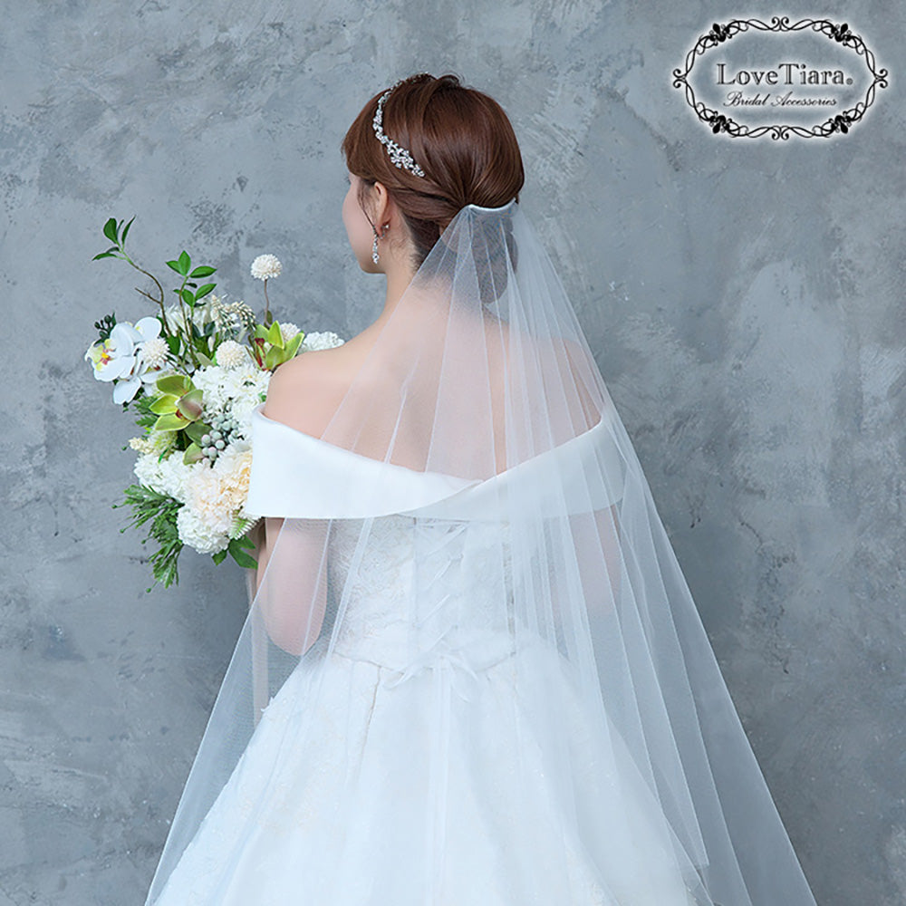 ミディアムベール(ギャザーなし)(ミドルヴェール)【結婚式 ベール】（VSMF-01_）