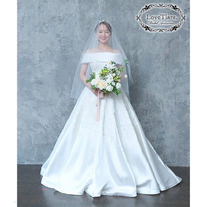 ミディアムベール(ギャザーなし)(ミドルヴェール)【結婚式 ベール】（VSMF-01_）