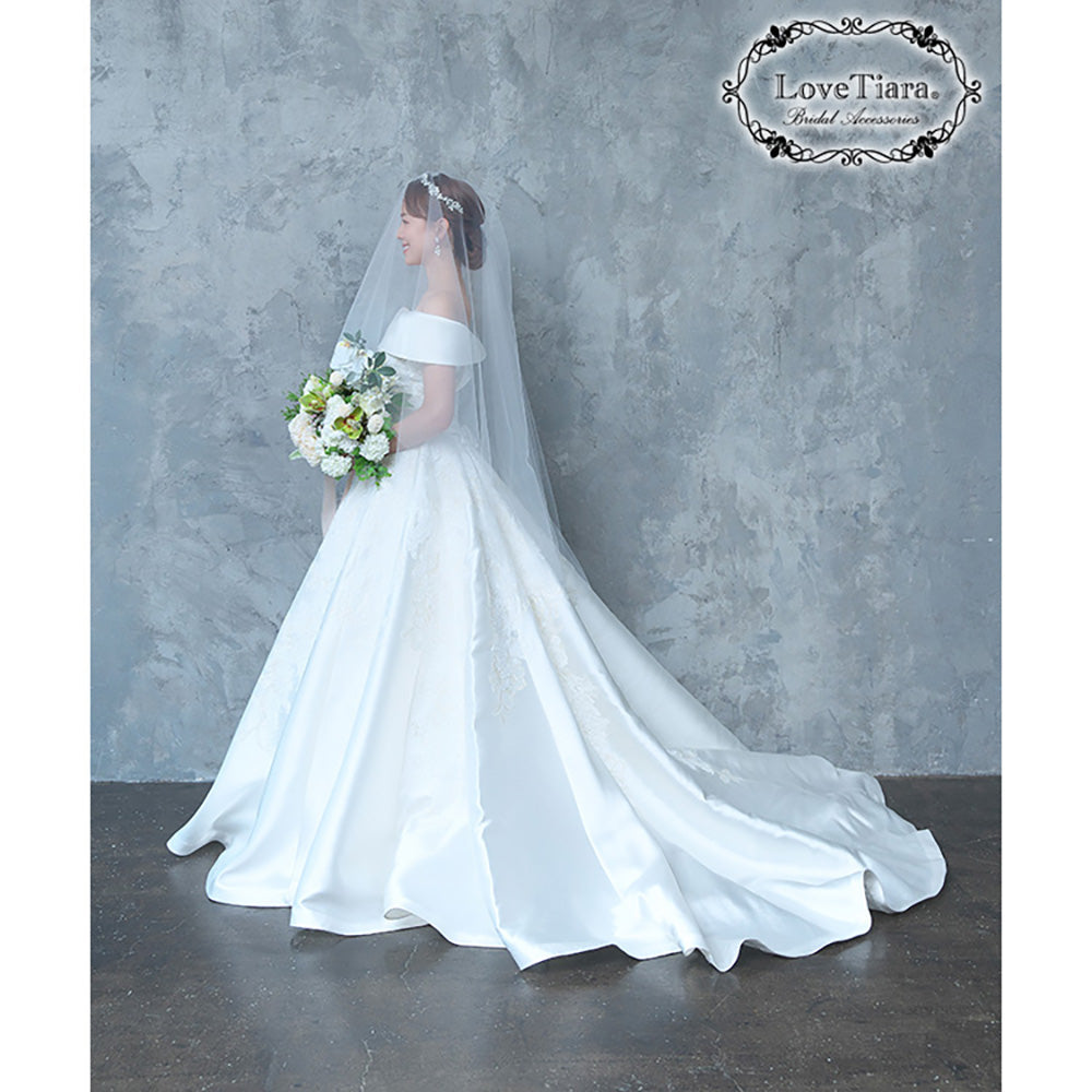 ミディアムベール(ギャザーなし)(ミドルヴェール)【結婚式 ベール】（VSMF-01_）