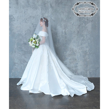 ミディアムベール(ギャザーなし)(ミドルヴェール)【結婚式 ベール】（VSMF-01_）