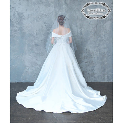 ミディアムベール(ギャザーなし)(ミドルヴェール)【結婚式 ベール】（VSMF-01_）