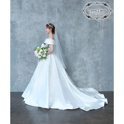 ミディアムベール(ギャザーなし)(ミドルヴェール)【結婚式 ベール】（VSMF-01_）