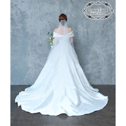 ミディアムベール(ギャザーなし)(ミドルヴェール)【結婚式 ベール】（VSMF-01_）