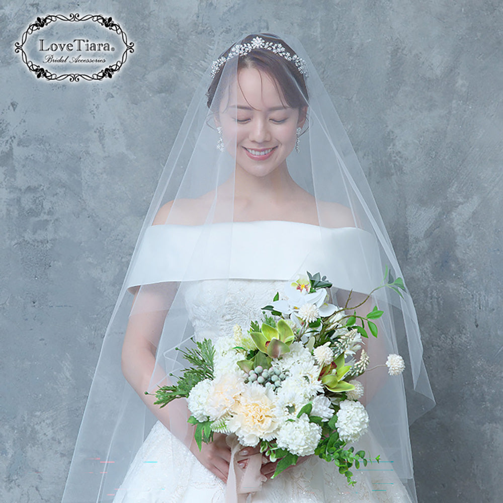 ミディアムベール(ギャザーなし)(ミドルヴェール)【結婚式 ベール】（VSMF-01_）