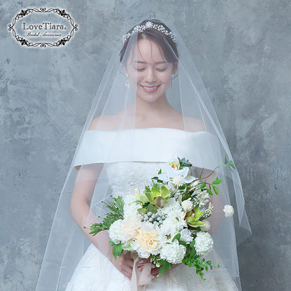 ミディアムベール(ギャザーなし)(ミドルヴェール)【結婚式 ベール】（VSMF-01_）