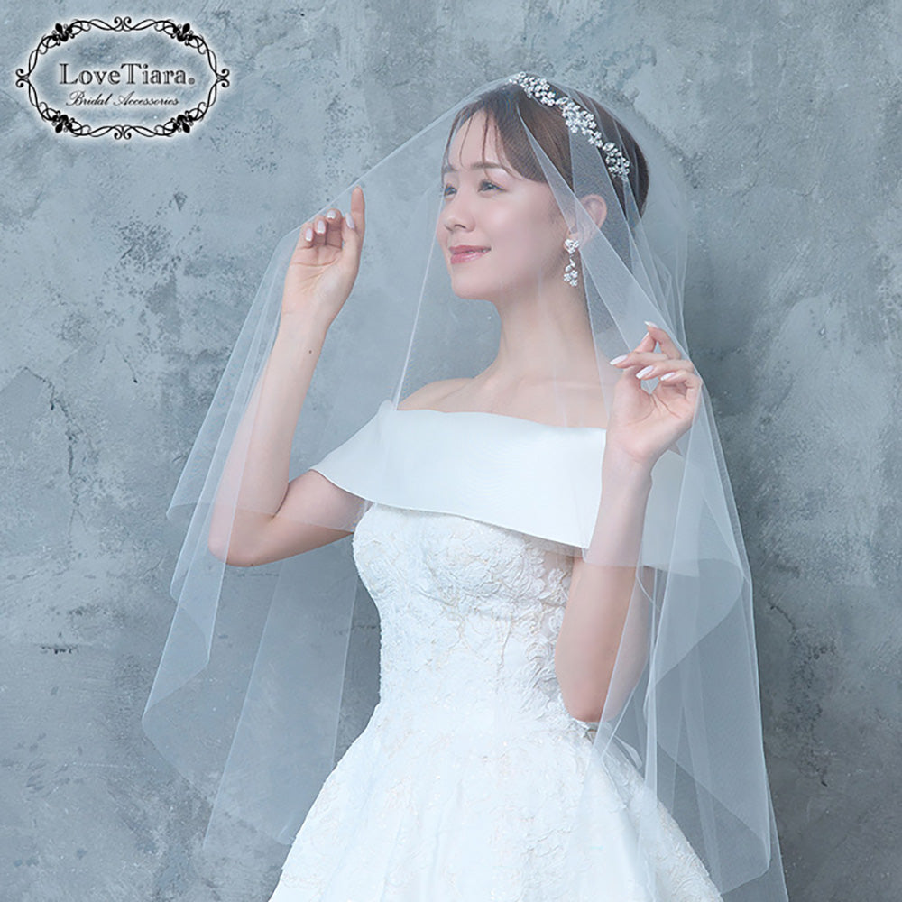 ミディアムベール(ギャザーなし)(ミドルヴェール)【結婚式 ベール】（VSMF-01_）