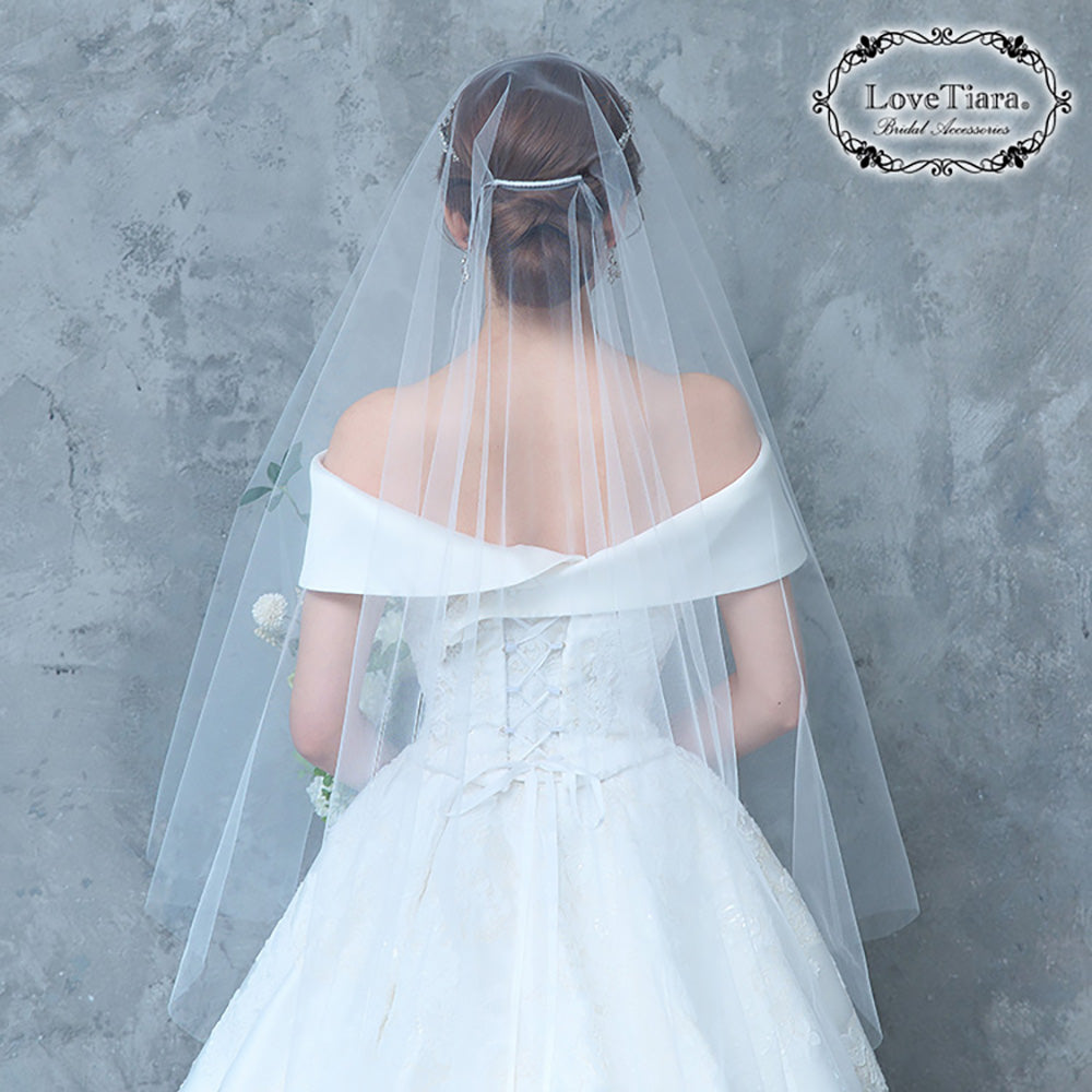 ミディアムベール(ギャザーなし)(ミドルヴェール)【結婚式 ベール】（VSMF-01_）