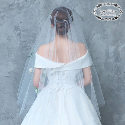 ミディアムベール(ギャザーなし)(ミドルヴェール)【結婚式 ベール】（VSMF-01_）