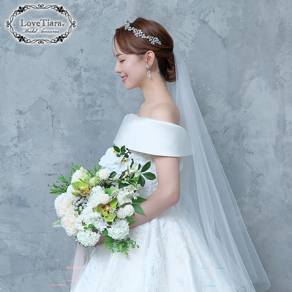 ミディアムベール(ギャザーなし)(ミドルヴェール)【結婚式 ベール】（VSMF-01_）