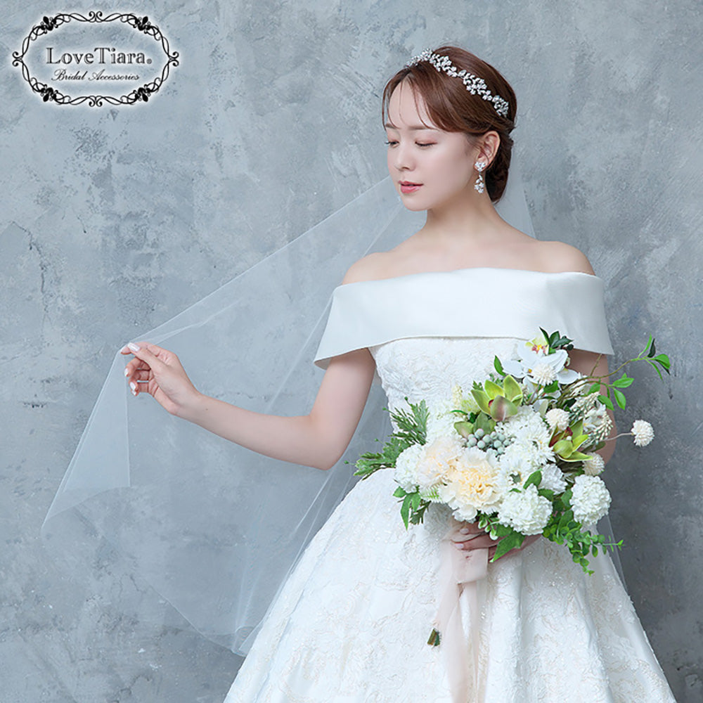 ミディアムベール(ギャザーなし)(ミドルヴェール)【結婚式 ベール】（VSMF-01_）