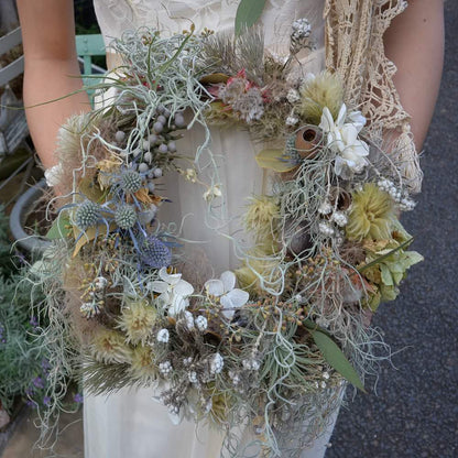 【生花・ドライフラワー】ネイティブフラワー リースブーケ 【結婚式 フラワー ブーケ ブートニア】