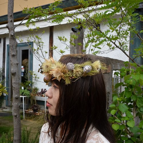 ドライフラワー花かんむり 【結婚式　ヘアアクセサリー】