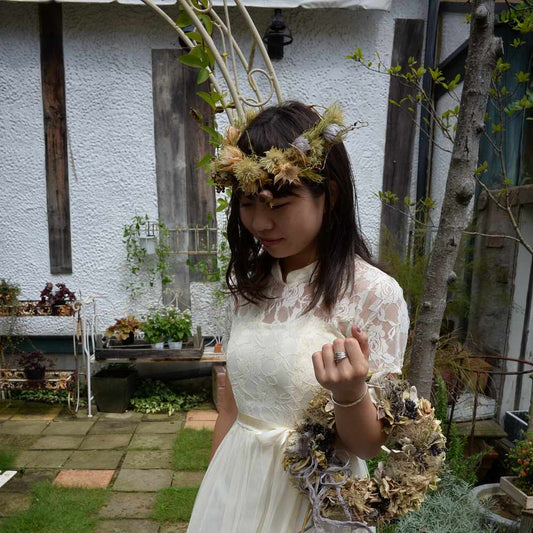ドライフラワー花かんむり 【結婚式 ヘアアクセサリー】