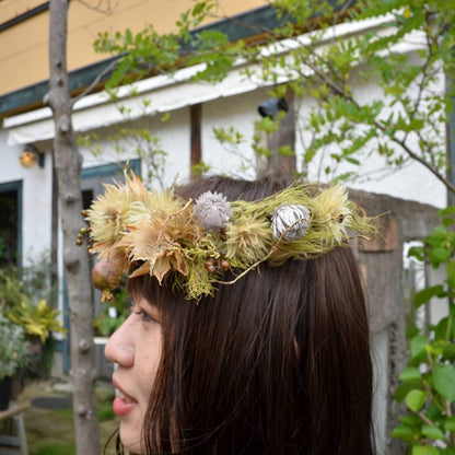 ドライフラワー花かんむり 【結婚式　ヘアアクセサリー】