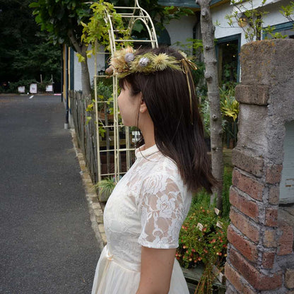 ドライフラワー花かんむり 【結婚式　ヘアアクセサリー】