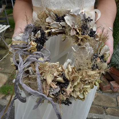 【ドライフラワー】リースブーケ 【結婚式 フラワー ドライフラワー ブーケ ブートニア】